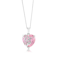 Load image into Gallery viewer, Sterling Silver Pink Heart Cubic Zirconia Pendant