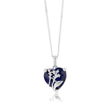 Load image into Gallery viewer, Sterling Silver Sapphire Blue Heart Cubic Zirconia Pendant