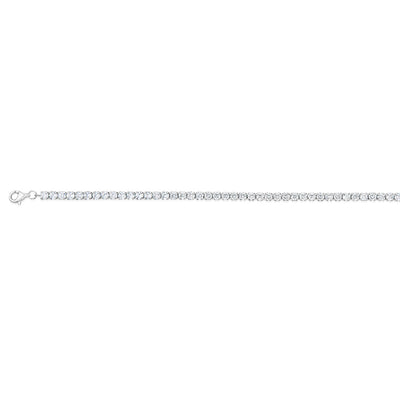 Sterling Silver White Cubic Zirconia Tennis 19cm Bracelet