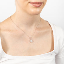 Load image into Gallery viewer, Sterling Silver Rhodium Plated White Cubic Zirconia Pear Shaped Pendant On chain