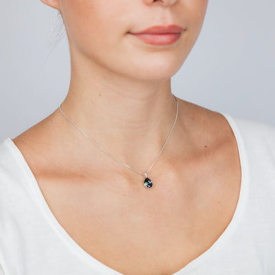 Sterling Silver Mystic Topaz Cubic Zirconia Pear Shaped Pendant