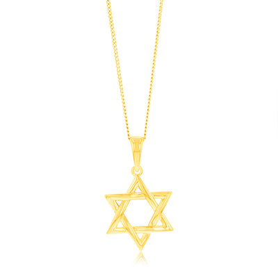 Sterling Silver Gold Plated Star of David Pendant