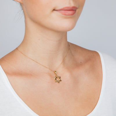 Sterling Silver Gold Plated Star of David Pendant