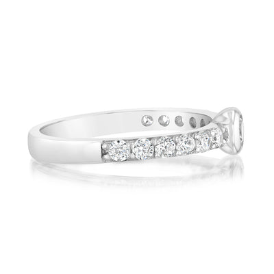 Sterling Silver Rhodium Plated White Cubic Zirconia Fancy Ring
