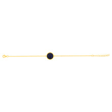 Load image into Gallery viewer, Sterling Silver Gold Plated Synthetic Lapis 16+3cm Bracelet