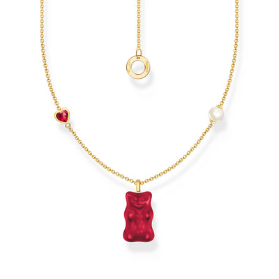 Thomas Sabo Gold Plated Sterling Silver Haribo Red Bear Pendant On 40-45cm Chain