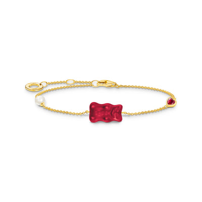 Thomas Sabo Gold Plated Sterling Silver Haribo Red Bear 16-19cm Bracelet