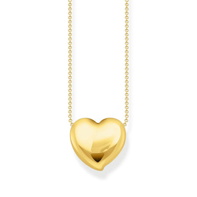 Thomas Sabo Gold Plated Sterling Silver Bold Heart Pendant On 40-45cm Chain