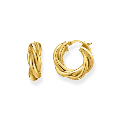 Thomas Sabo Gold Plated Sterling Silver Essential Twisted 20mm Hoop Earrings