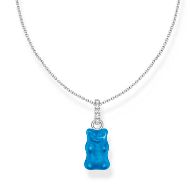 Thomas Sabo Sterling Silver Haribo Blue Blueberry Bear Pendant on 40-45cm Chain