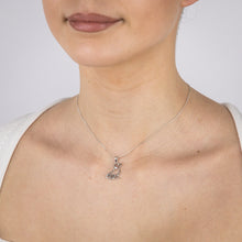 Load image into Gallery viewer, Sterling Silver Rhodium Plated Cubic Zirconia Dog Pendant