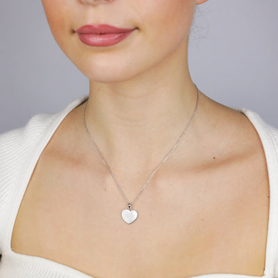 Sterling Silver Plain Heart Pendant On Chain