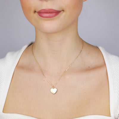 Sterling Silver Gold Plated Plain Heart Pendant On Chain