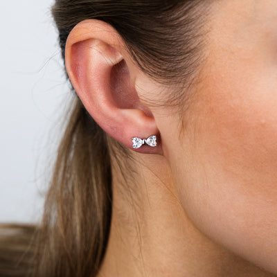 Sterling Silver Rhodium Plated Heart Shaped White Cubic Zirconia Ring