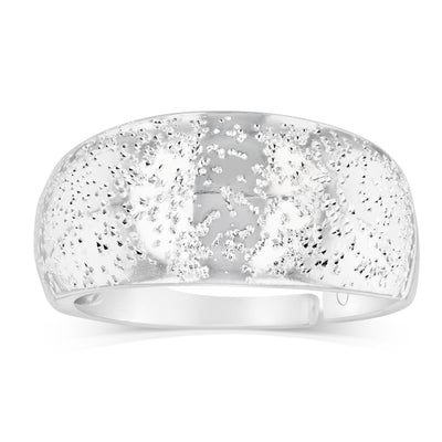 Sterling Silver Polished with Glitter Open Ring