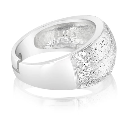 Sterling Silver Polished with Glitter Open Ring