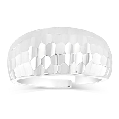 Sterling Silver Beaten Patterned Open Ring