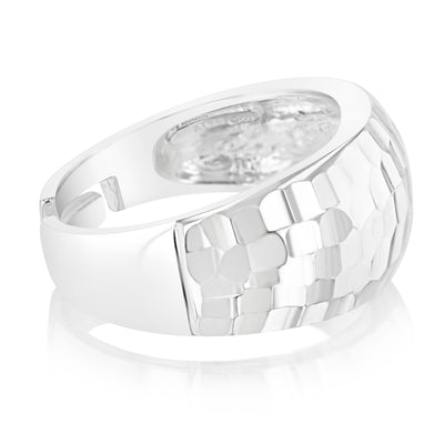 Sterling Silver Beaten Patterned Open Ring