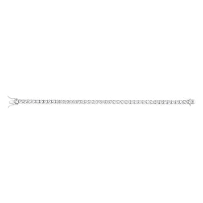 Sterling Silver Rhodium Plated 4mm Cubic Zirconia 18.4cm Tennis Bracelet