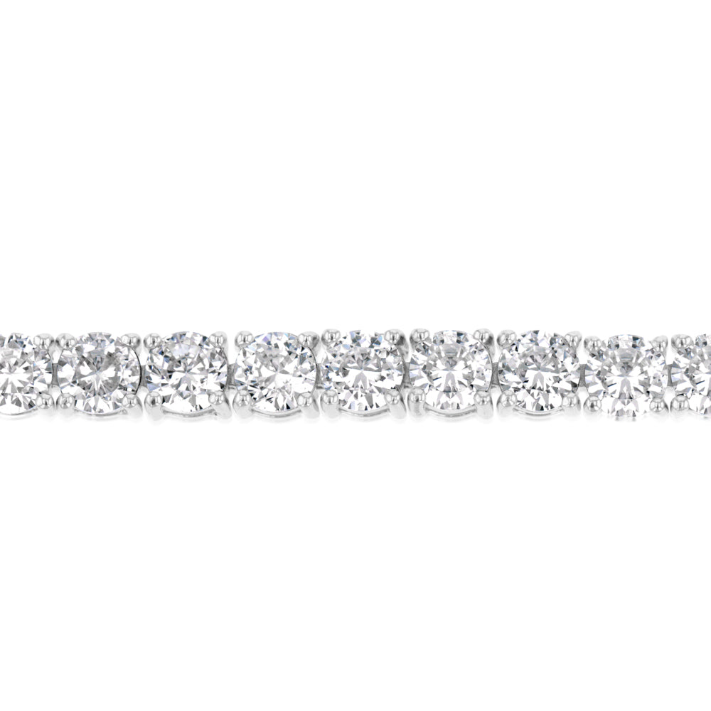Sterling Silver Rhodium Plated 4mm Cubic Zirconia 18.4cm Tennis Bracelet