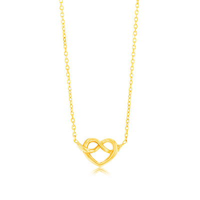 Sterling Silver Gold Plated Angel Wings Heart Pendant On 42+3cm Chain