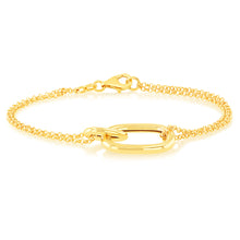 Load image into Gallery viewer, Sterling Silver Gold Plated Plain Link 19.5cm Bracelet