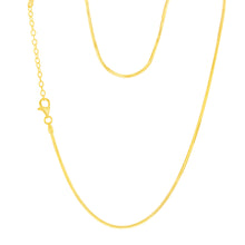 Load image into Gallery viewer, Sterling Silver Gold Plated Diamond Cut Snake 42+5cm Chain