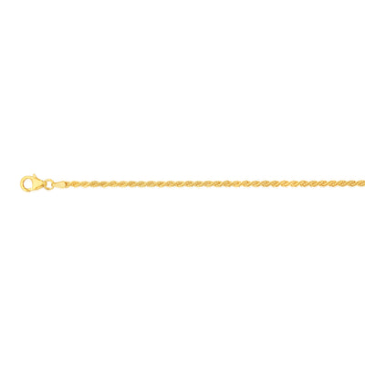Sterling Silver Gold Plated Rope 50+5cm Chain