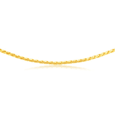 Sterling Silver Gold Plated Diamond Cut Twisted Curb 42.5+5cm Chain