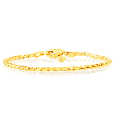 Sterling Silver Gold Plated Fancy 17.5+3cm Bracelet