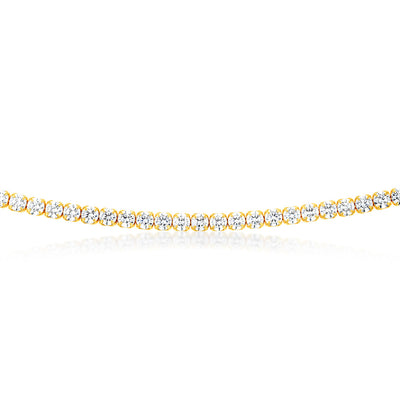 Sterling Silver Gold Plated 3mm Cubic Zirconia Tennis 50cm Chain