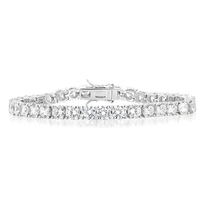 Sterling Silver 5mm Cubic Zirconia 19cm Tennis Bracelet