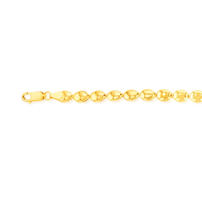 Sterling Silver Gold Plated Fancy Beads 19cm Bracelet