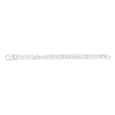 Sterling Silver Fancy 250 Gauge Curb And Green Link 23cm Bracelet