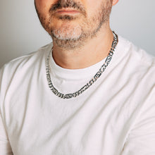 Load image into Gallery viewer, Sterling Silver Fancy 250 Gauge Curb And Green Link 50cm Chain