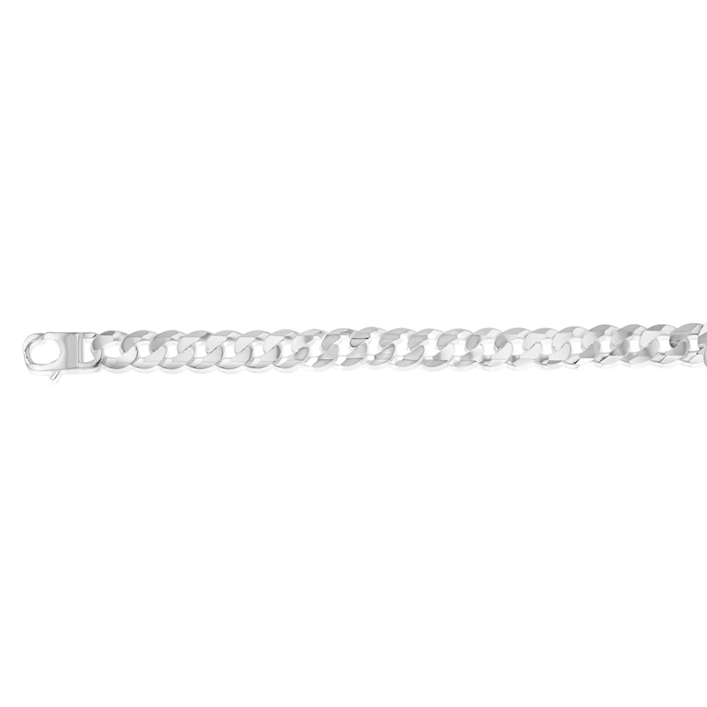 Sterling Silver Flat 300Gauge Curb 23cm Bracelet