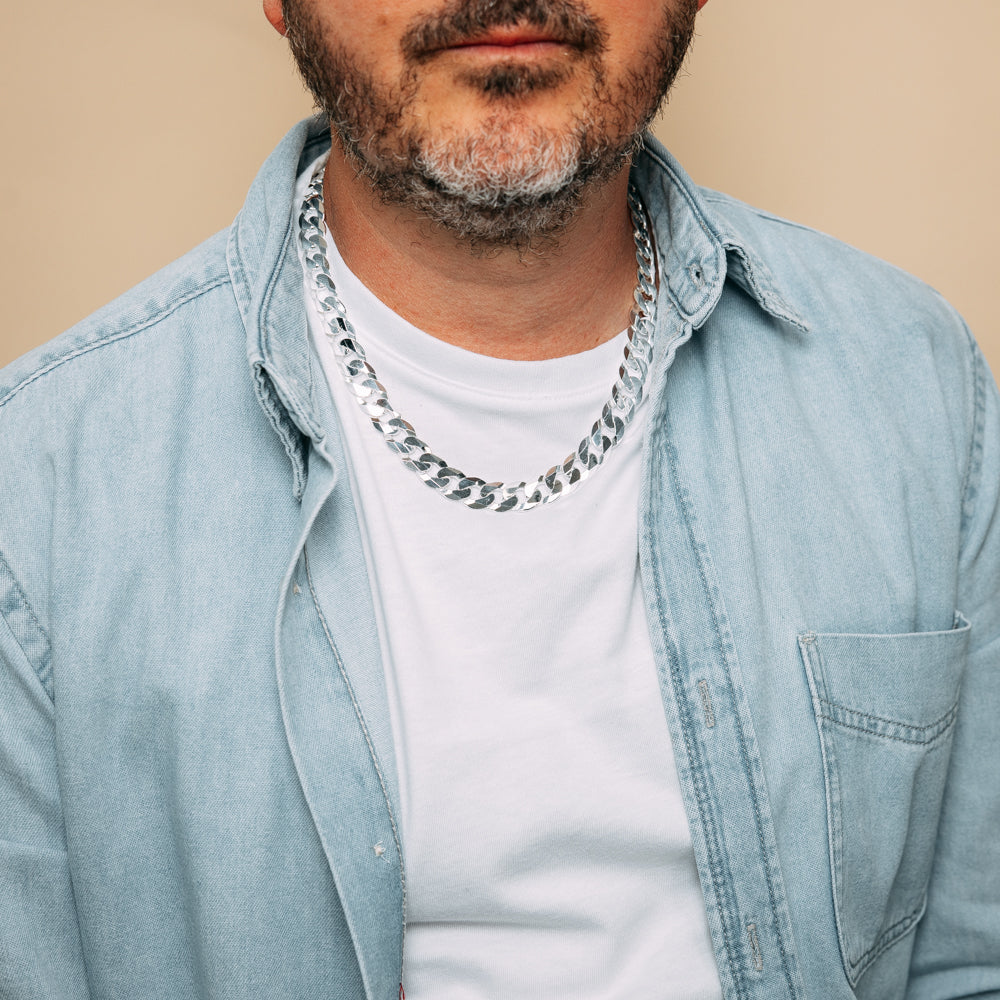 Sterling Silver Flat 300 Gauge 50cm Chain