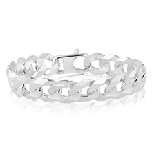 Load image into Gallery viewer, Sterling Silver Flat 350 Gauge Curb 23cm Bracelet