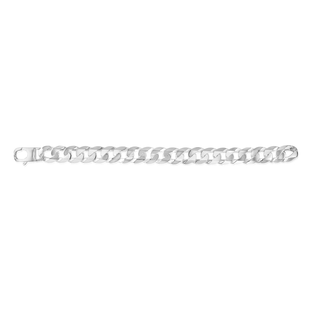 Sterling Silver Flat 350 Gauge Curb 23cm Bracelet
