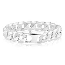 Load image into Gallery viewer, Sterling Silver Flat 350 Gauge Curb 23cm Bracelet