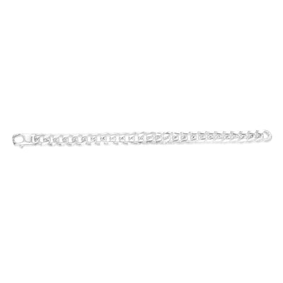 Sterling Silver Fancy 300 Gauge Oval Curb 23cm Bracelet