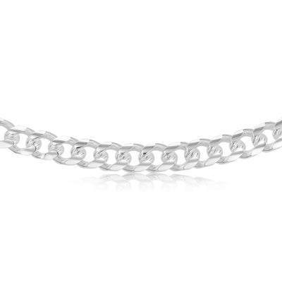 Sterling Silver Fancy 300 Gauge Oval Curb 50cm Chain