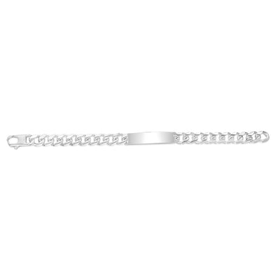 Sterling Silver Fancy 300 Gauge Oval Curb 23cm ID Bracelet