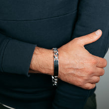 Load image into Gallery viewer, Sterling Silver Fancy 350 Gauge Oval Curb 23cm ID Bracelet