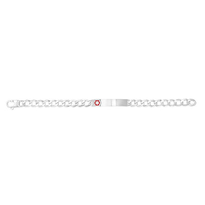 Sterling Silver Open 180 Gauge Curb Fancy ID 21cm Bracelet