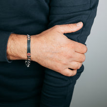 Load image into Gallery viewer, Sterling Silver Open 180 Gauge Curb Fancy ID 21cm Bracelet