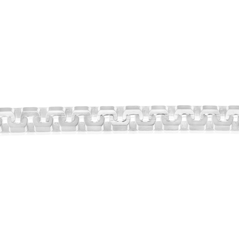 Sterling Silver Greek Design 500 Gauge Box 21cm Bracelet