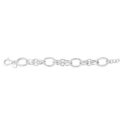 Sterling Silver Fancy 19.5cm Bracelet