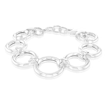 Load image into Gallery viewer, Sterling Silver Graduating Circles Link 19cm Bracelet