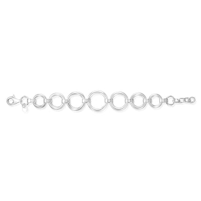 Sterling Silver Graduating Circles Link 19cm Bracelet